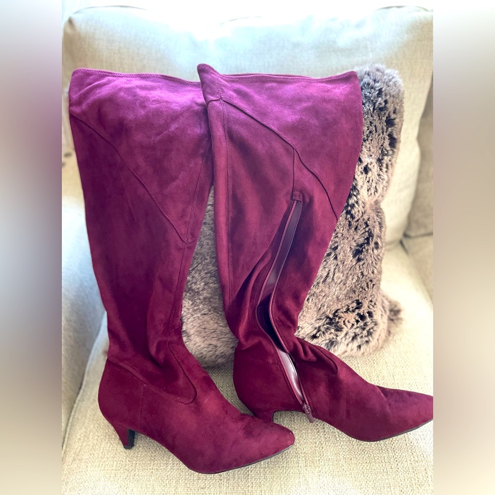 Kitten Heel Knee High Boots (wide calf)